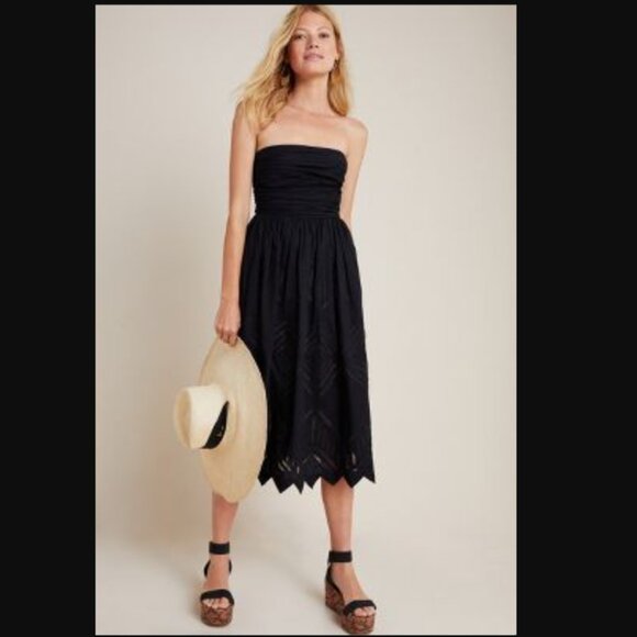 Anthropologie Dresses & Skirts - Anthropologie Luiza Black Strapless (& Strapped!) Midi Dress (4)
